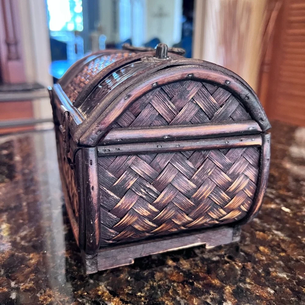 Vintage Small Wooden Trinket Chest